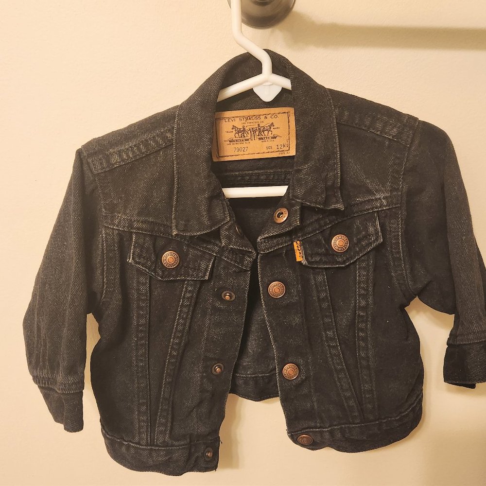 Vintage LEVIS Orange Tab Blue Denim Jean Jacket Toddler Boy Or Girl Size 12 M